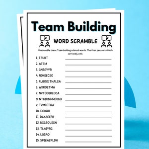 Team Building Word Scramble Team Building Games Office Party Games Workplace Team Building Games Work Party Games