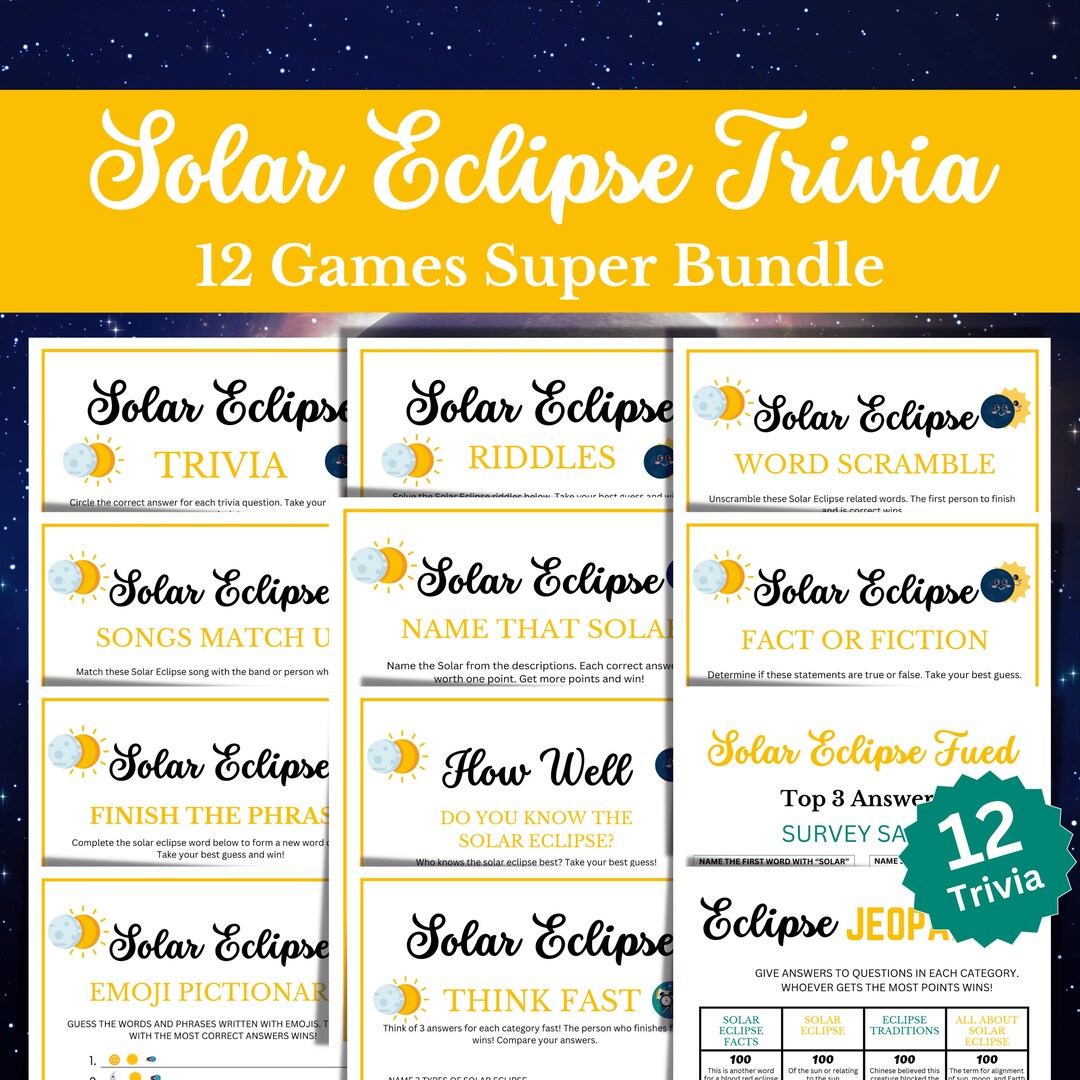 Eclipse Games, 12 Game SUPER Bundle, Solar Eclipse Games, Solar Eclipse ...