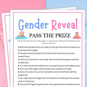 Gry ujawniające płeć dziecka, Podaj nagrodę, Niebiesko-różowe ujawnianie płci dziecka, Gry imprezowe ujawniające płeć dziecka, Chłopiec czy dziewczynka, Aktywność ujawniająca płeć dziecka, Podaj prezent