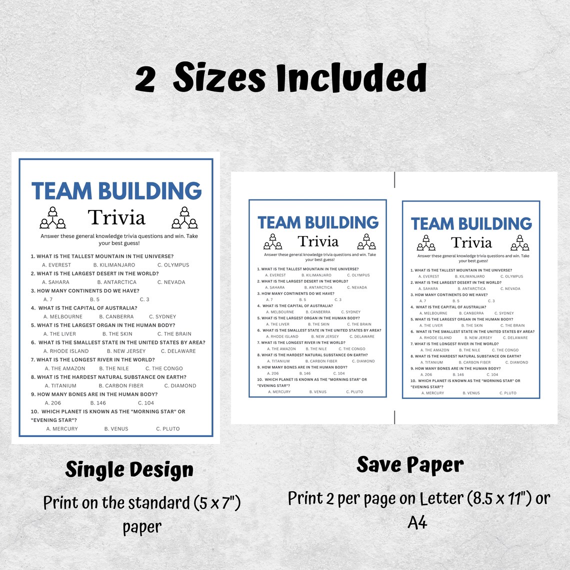 Team Building Trivia, Team Building Games, Party Games for Office