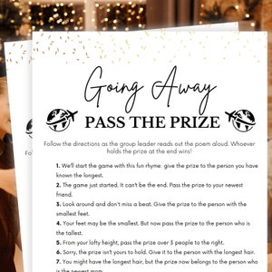 Going Away Party Games, Pass the Prize, Going Away Games, Farewell Celebration, Moving Away Party Games, Farewell Party Games, Pass the Gift