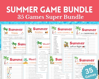 Summer Games, Summer Games Bundle, Summer Party Games, Summer Game for Kids, Summer Games for Adults, Summer Camp Games, Summer Outdoor Game