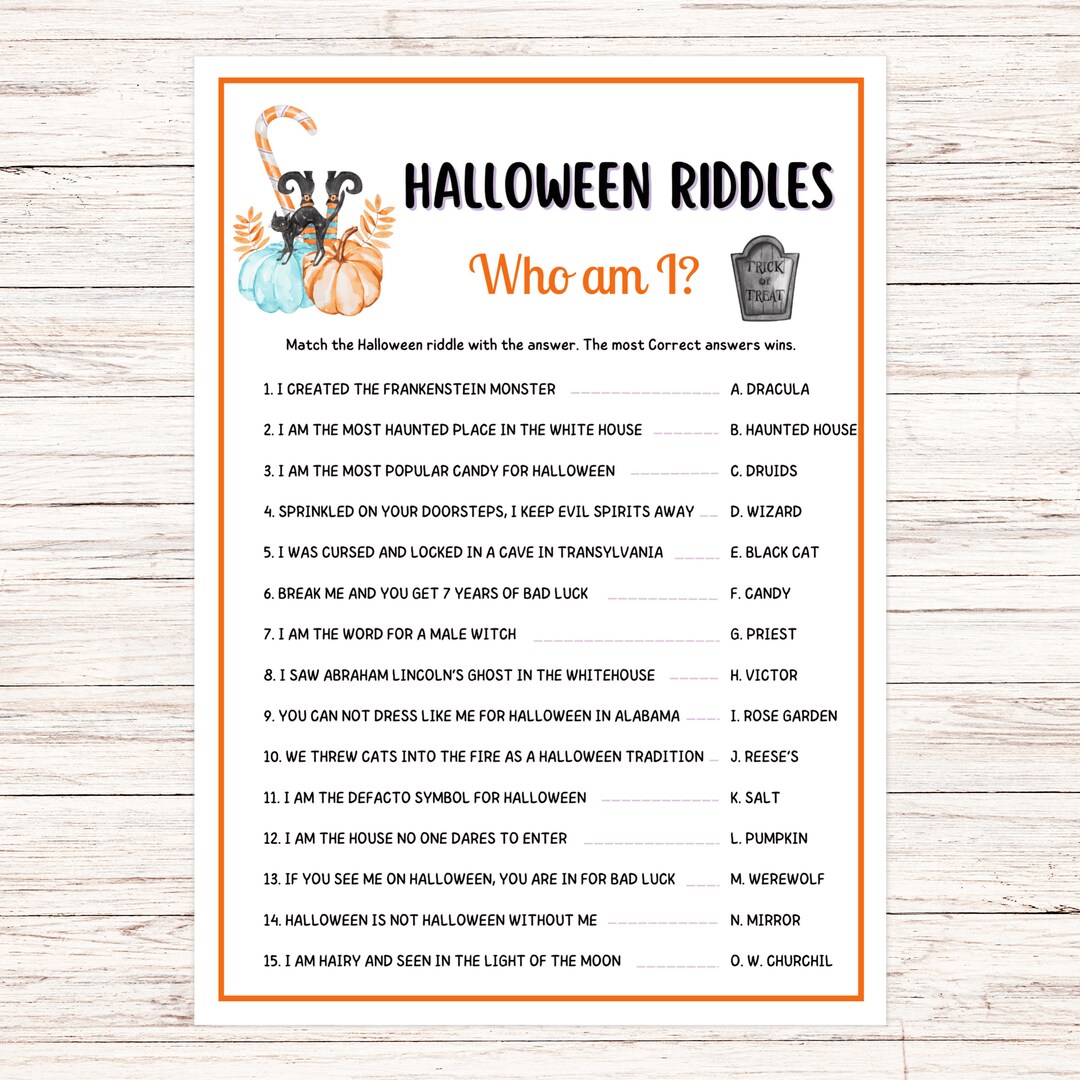 Halloween Games, Halloween Riddles for Kids and Adults Halloween Games ...