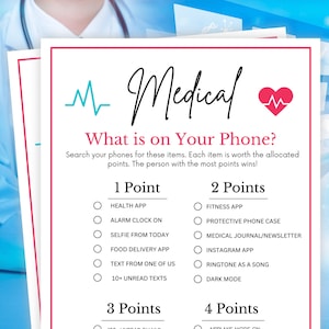 Medical Games, What is On Your Phone?, Medical Party Games for Doctors & Nurses, Hospital Party Games, Nurse Graduation, Nurse Retirement