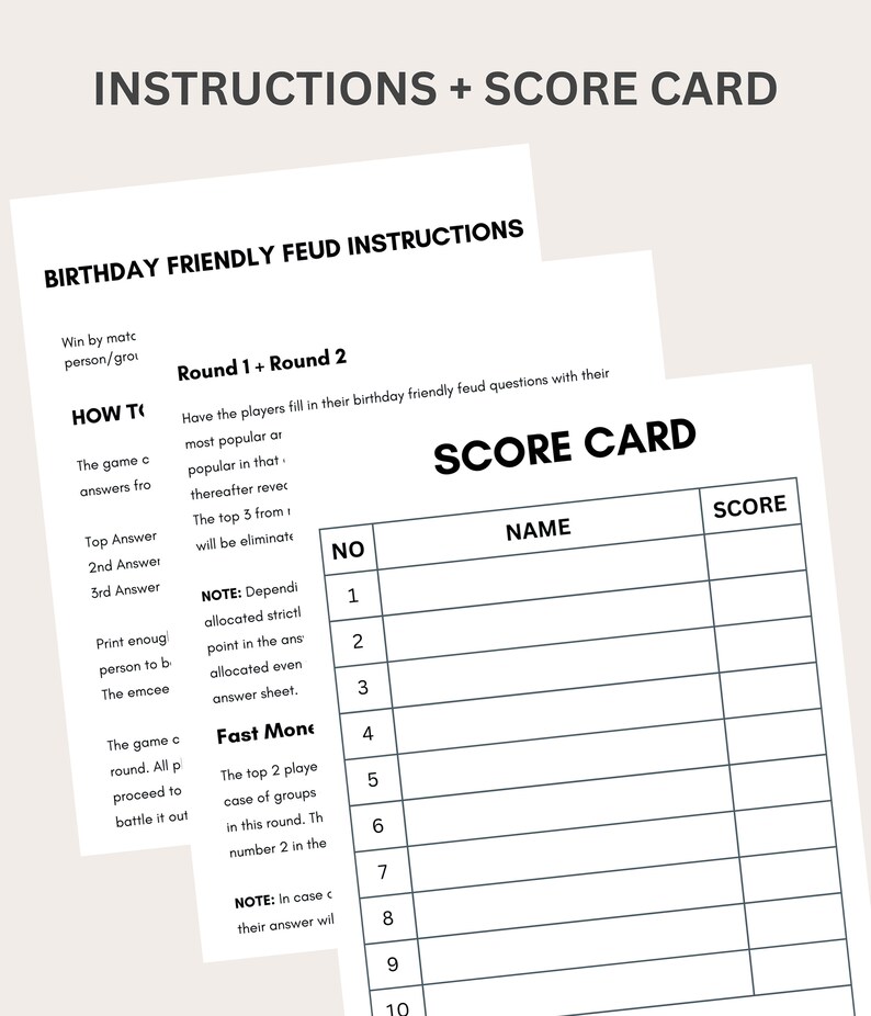 Birthday Feud, Birthday Friendly Feud, Birthday Family Feud, Birthday