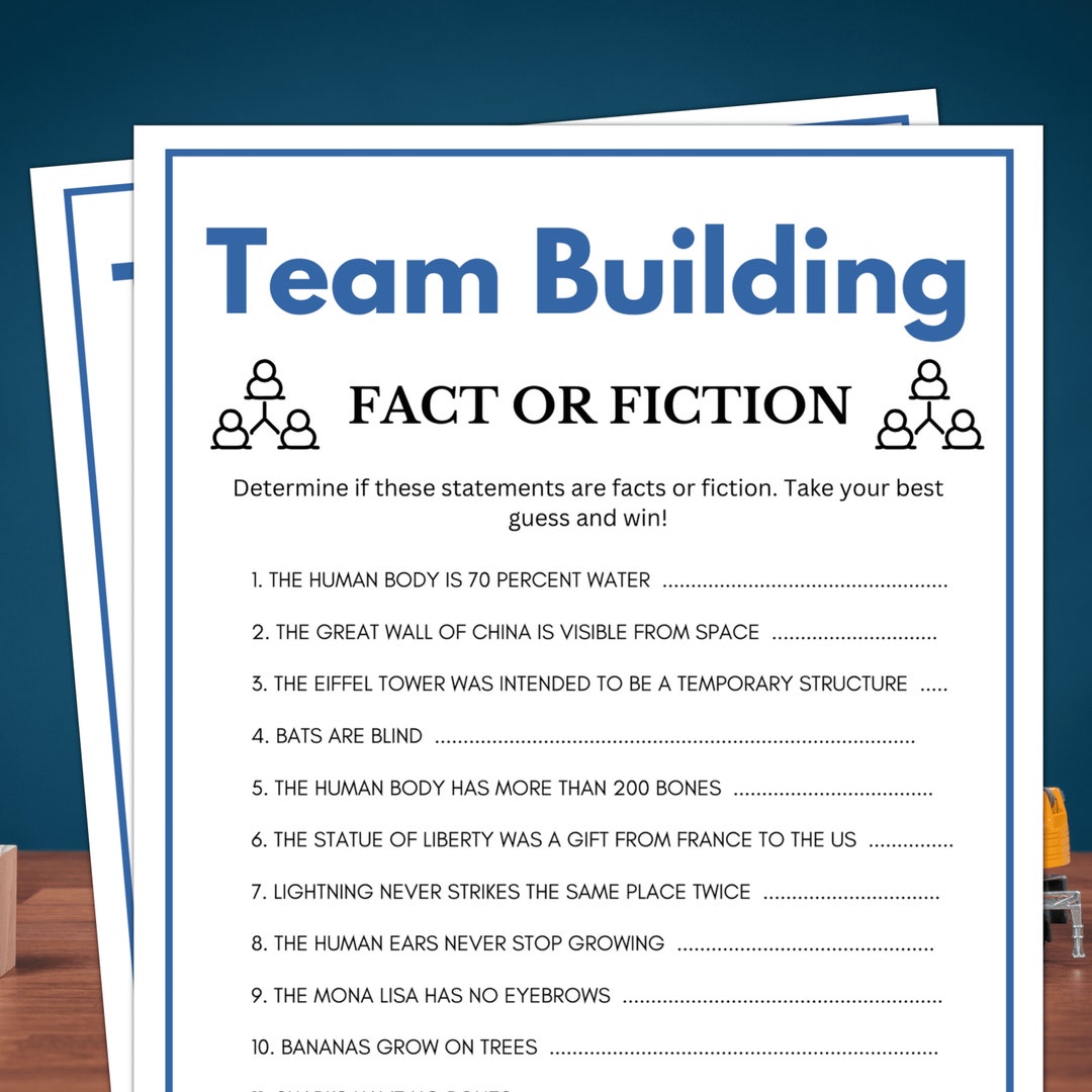 Team Building Fact or Fiction Trivia, Team Building Games, Party Games