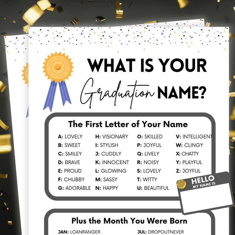 What is Your Graduation Name?, Graduation Games, College Graduation ...