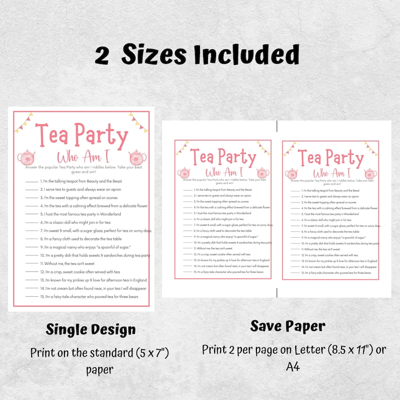 Creative Tea Riddle Tea Party Riddles, Who Am I, Tea Party Games, Ladies Tea Party Games ...