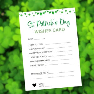 Carte de voeux pour la Saint-Patrick, jeux de la Saint-Patrick, jeux de fête pour la Saint-Patrick, activités de la Saint-Patrick pour enfants, jeux de fête irlandais