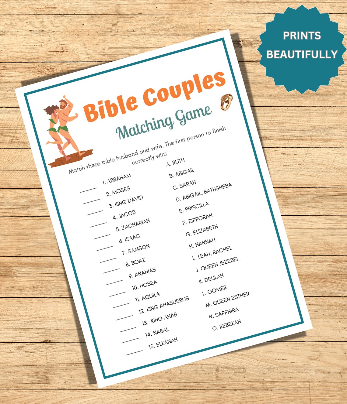 Bible Games, Couples Match Game, Bible Games for Kids and Adults ...