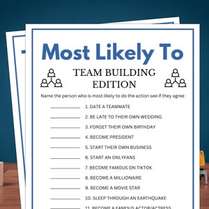Team Building Games, Most Likely To, Team Building Party Games, Team Building Activity, Icebreaker Games, Office Games, Teammates Games