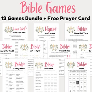 Bible Games, Bible Games Bundle, Bible Games for Kids, Teens, Bible Games for Adults, Seniors, Womens Ministry Games, Sunday School Games