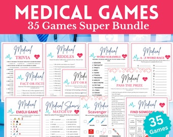 Medical Games Bundle, 35 Game SUPER Bundle, Medical Party Games for Doctors, Nurse Games, Nurse Graduation Games, Nurse Retirement Games