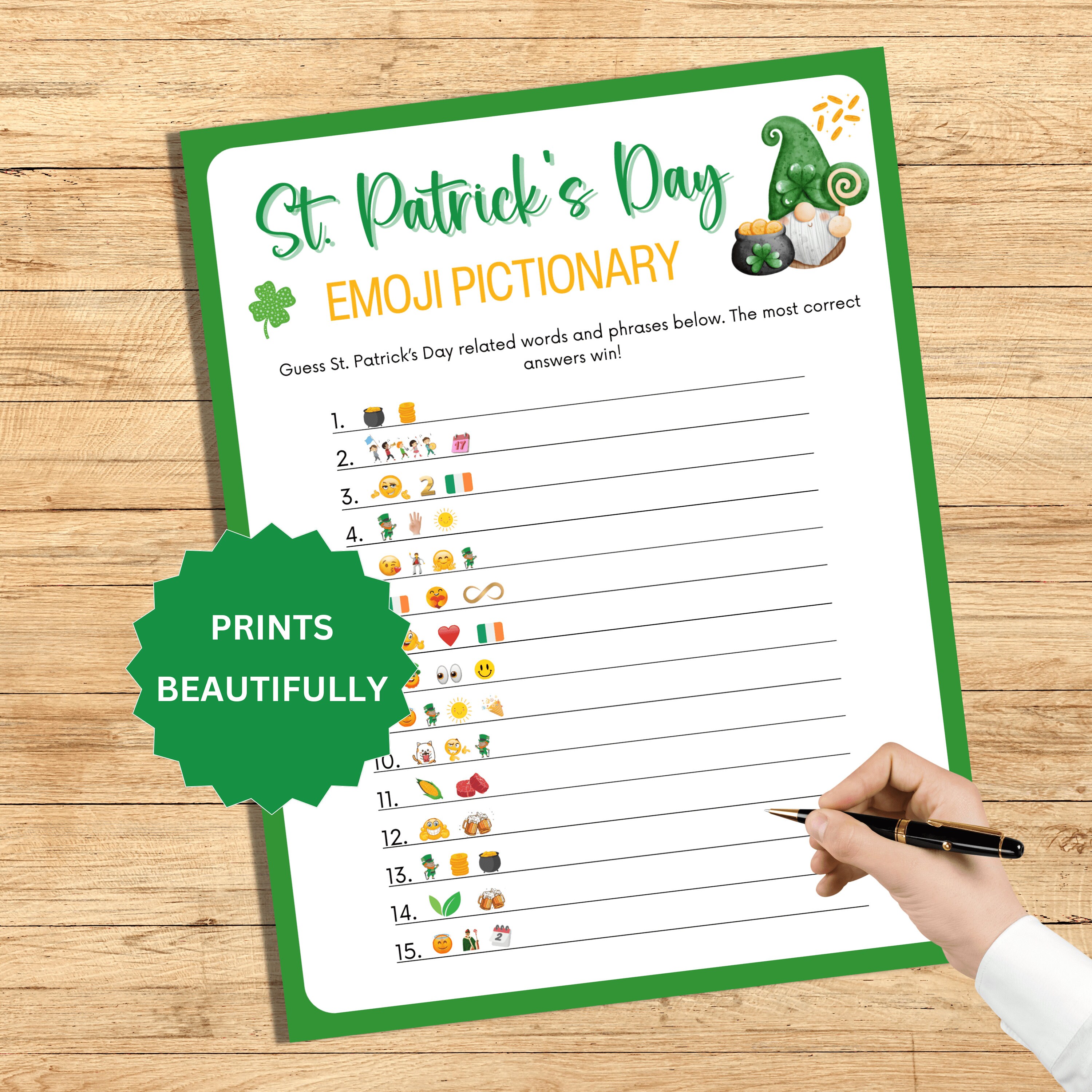 St Patrick Day Games, St Patrick's Day Emoji Pictionary, St Paddy's Day ...