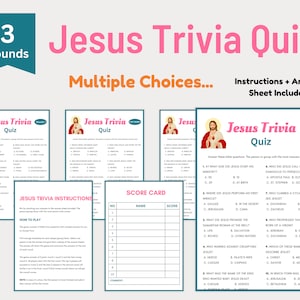 Bible Games, Jesus Trivia Bundle, Bible Games Printable, Women&#39;s Ministry Games, Bible Game for Kids, Sunday School Games, Bible Study Games