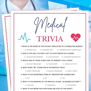 Medical Trivia, Medical Party Games, Games for Doctors, Nurse Games, Nurse Party Games, Nurse Graduation Games, Birthday Games