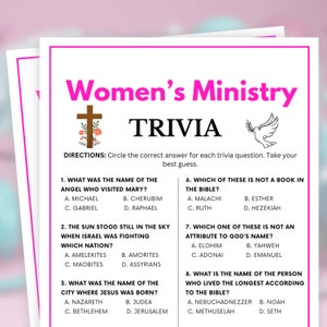 Womens Ministry Trivia, Womens Ministry Games, Womens Retreat Games, Bible Games, Womens Guild Games, Womens Ministry Tea Party