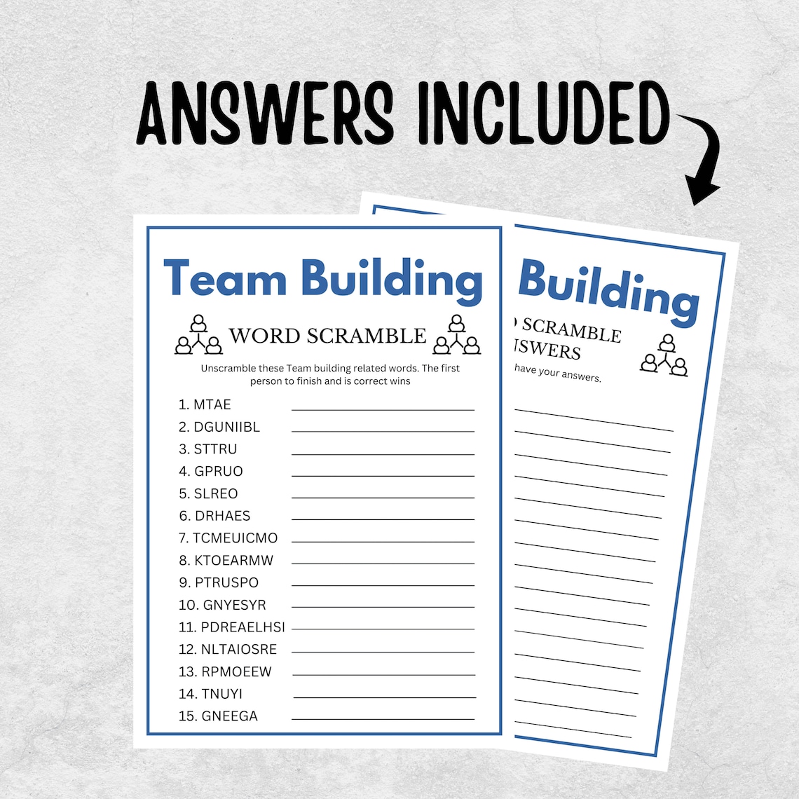 Team Building Games, Word Scramble, Team Building Party Games, Team ...