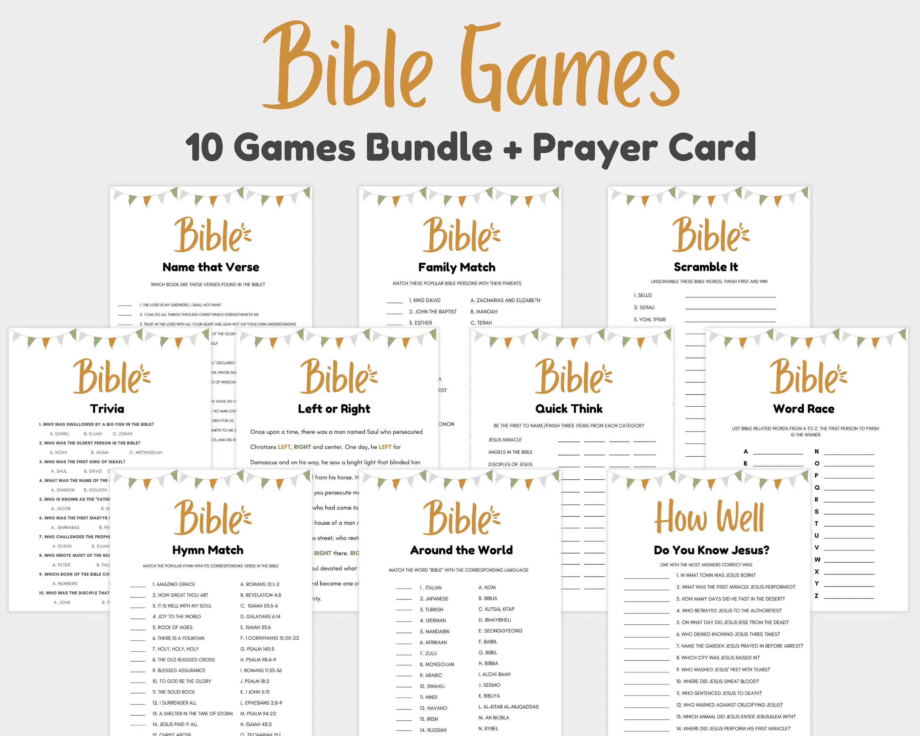 Printable Bible Games, Bible Study Games, Bible Games for Family, Easter Games, Christmas Games ...
