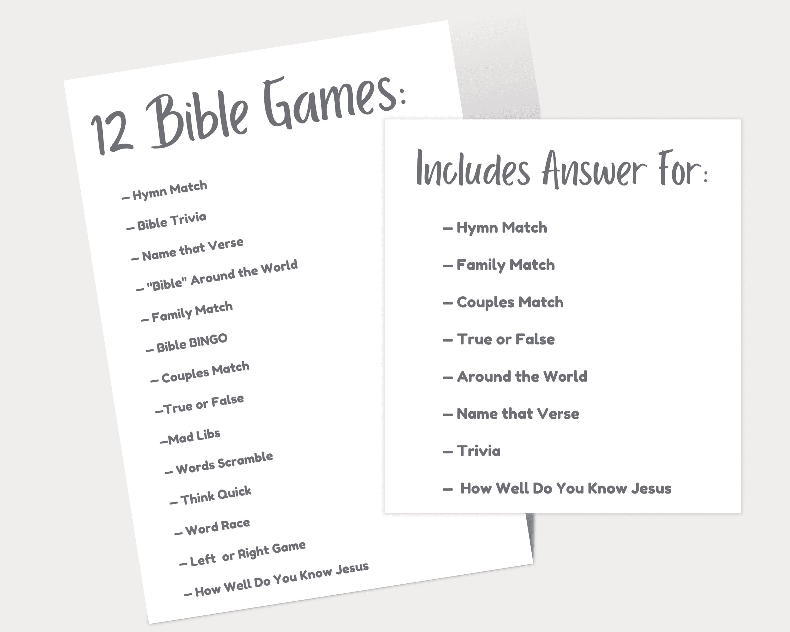 Bible Games Bundle, Bible Games for Kids and Adults, Bible Games for