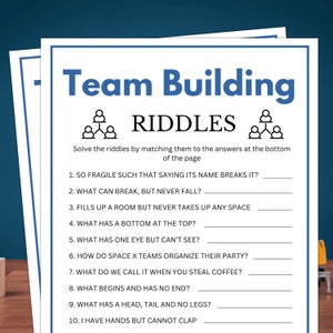 Team Building Riddles, Team Building Games, Team Building Party Game, Team Building Activity, Icebreaker Games, Office Games, Teammates Game