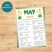 May Trivia Game, Trivia Game for Kids and Adults, Printable May Quiz ...