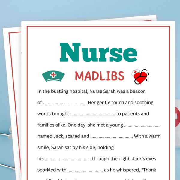 Nurse Games, Madlibs Story Game, Nurse Party Games, Nurse Graduation Games, Nurse Retirement Games, Nurse Birthday Games, Bedtime Story