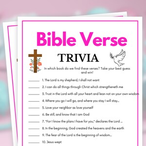 Mini-Ministerium, Bibel-Vers-Trivia, Frauen-Gildenspiele, Frauen-Ministerium-Tee-Party, Frauen-Retreat-Spiel, Bibelspiele, Bibelstudienspiel