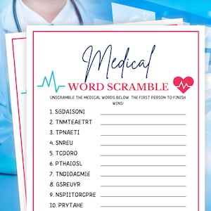 Medical Games, Word Scramble, Medical Party Games, Nurse Games, Nurse Party Games, Nurse Appreciation Week, Nurse Graduation Party Games