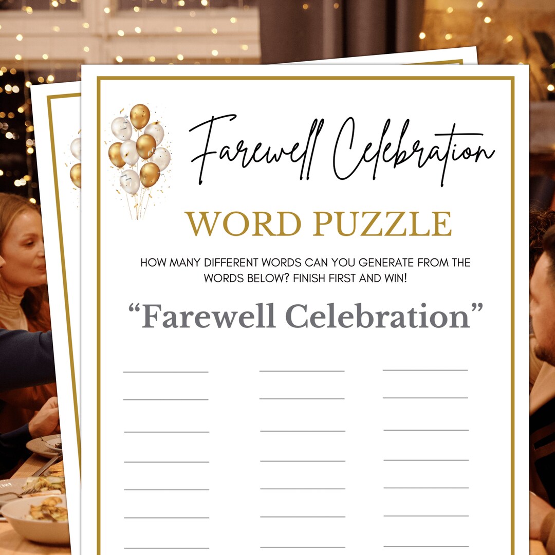 Farewell Party Games Word Puzzle Farewell Party Games For Kids
