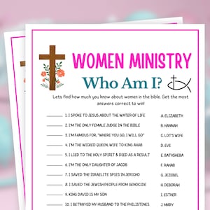 Womens Ministry Trivia, Who Am I, Womens Ministry Games, Womens Retreat Games, Womens Ministry Tea Party, Bible Games, Womens Guild Games