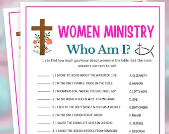 Womens Ministry Trivia, Who Am I, Womens Ministry Games, Womens Retreat Games, Womens Ministry Tea Party, Bible Games, Womens Guild Games