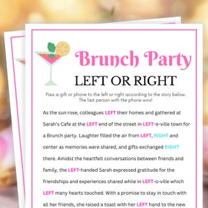 Brunch-Partyspiele, links oder rechts, Damen-Brunch-Spiele, Sonntags-Brunch-Spiele, Frauen-Ministeriumsspiele, Geburtstags-Brunch, Brautparty-Brunch