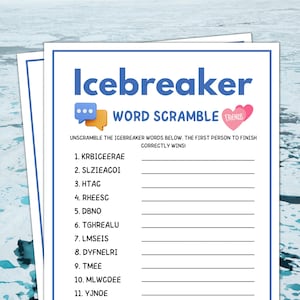 Icebreaker Games Word Scramble Printable Conversation Starters Icebreaker Game Get To Know You Game for Group Get Together Party Mingle Game
