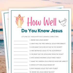 Bible Games, How Well Do You Know Jesus Game, Bible Games Printable, Women&#39;s Ministry Games, Bible Games for Kids, Family Bible Games