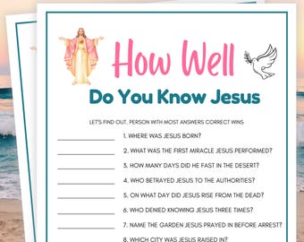 Bible Games, How Well Do You Know Jesus Game, Bible Games Printable, Women&#39;s Ministry Games, Bible Games for Kids, Family Bible Games