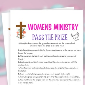Womens Ministry Games, Pass the Prize, Womens Retreat Game, Womens Ministry Tea Party, Womens Guild Games, Bible Games, Bible Study Games