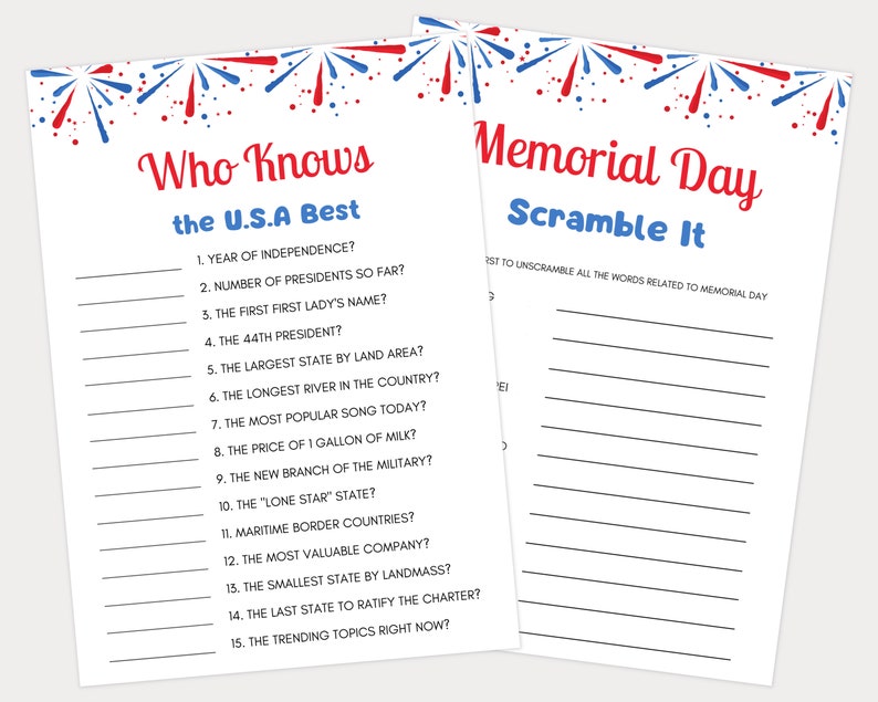 Memorial Day Games for Kids and Adults, Memorial Day Party Games
