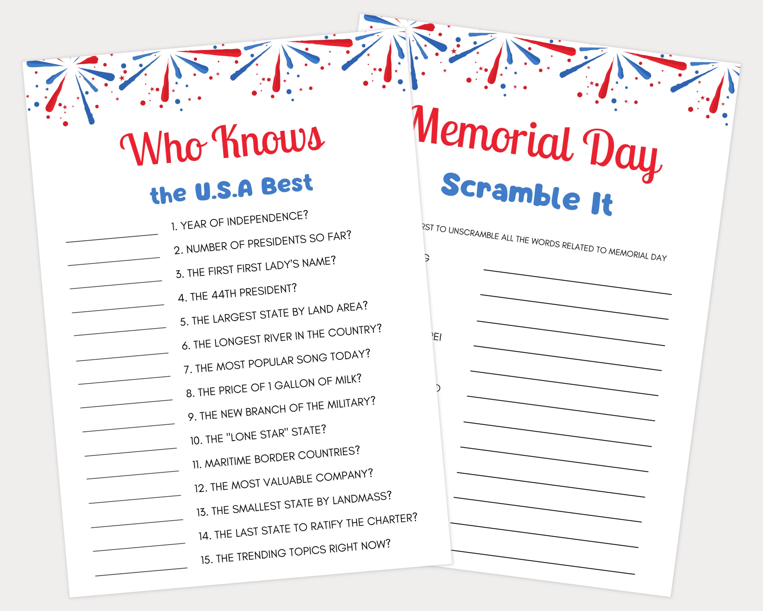 Memorial Day Games for Kids and Adults, Memorial Day Party Games