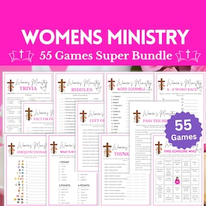 Womens Ministry Games Bundle, 55 Games Bundle, Womens Ministry Party Games, Printable Womens Ministry Games, Womens Ministry Trivia, Riddles