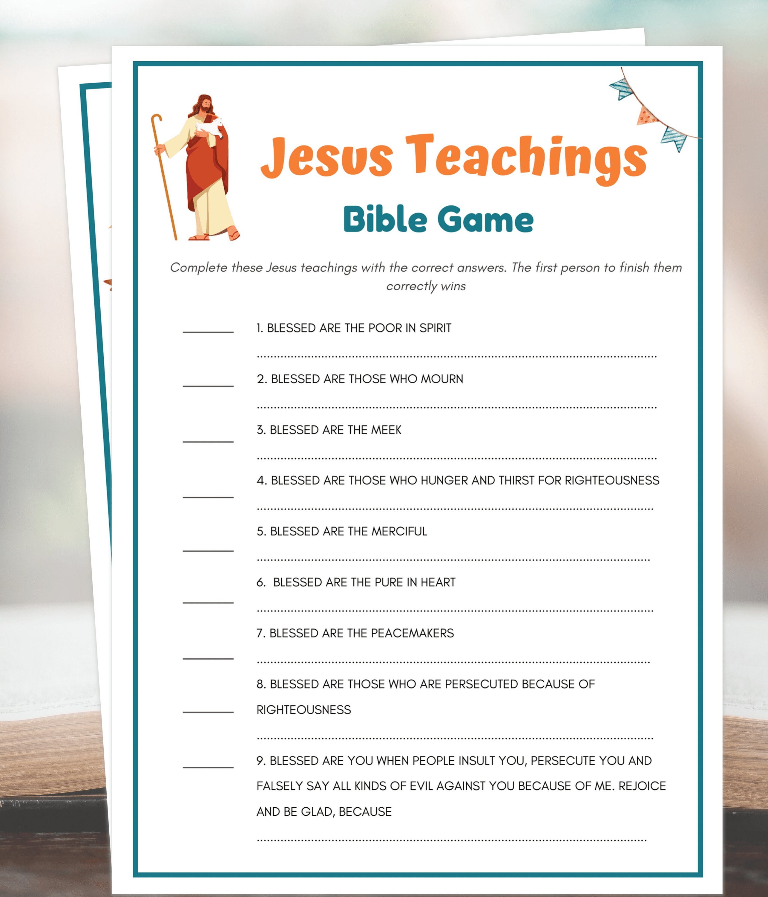 Bible Games, Jesus Teachings Game, Bible Games for Kids and Adults
