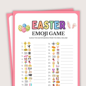 Easter Emoji Pictionary, Fun Easter Game, Group Easter Activity for Kids, Emoji Trivia Game, Classroom Games
