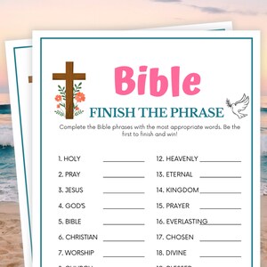 Bible Games, Finish the Phrase, Bible Trivia, Bible Games for Kids and Adults, Bible Study Games, Family Bible Games, Printable Bible Games