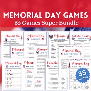35-Meter-Gedenkspiel SUPER Bundle, Gedenktag-Party-Spiel für Kinder, Rentner, Rentner, US-Militärsoldaten, Vaterländische Spiele