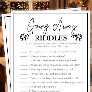 Going Away Party Riddles, Going Away Party Games, Going Away Games, Farewell Celebration, Moving Away Party Games, Farewell Party Games