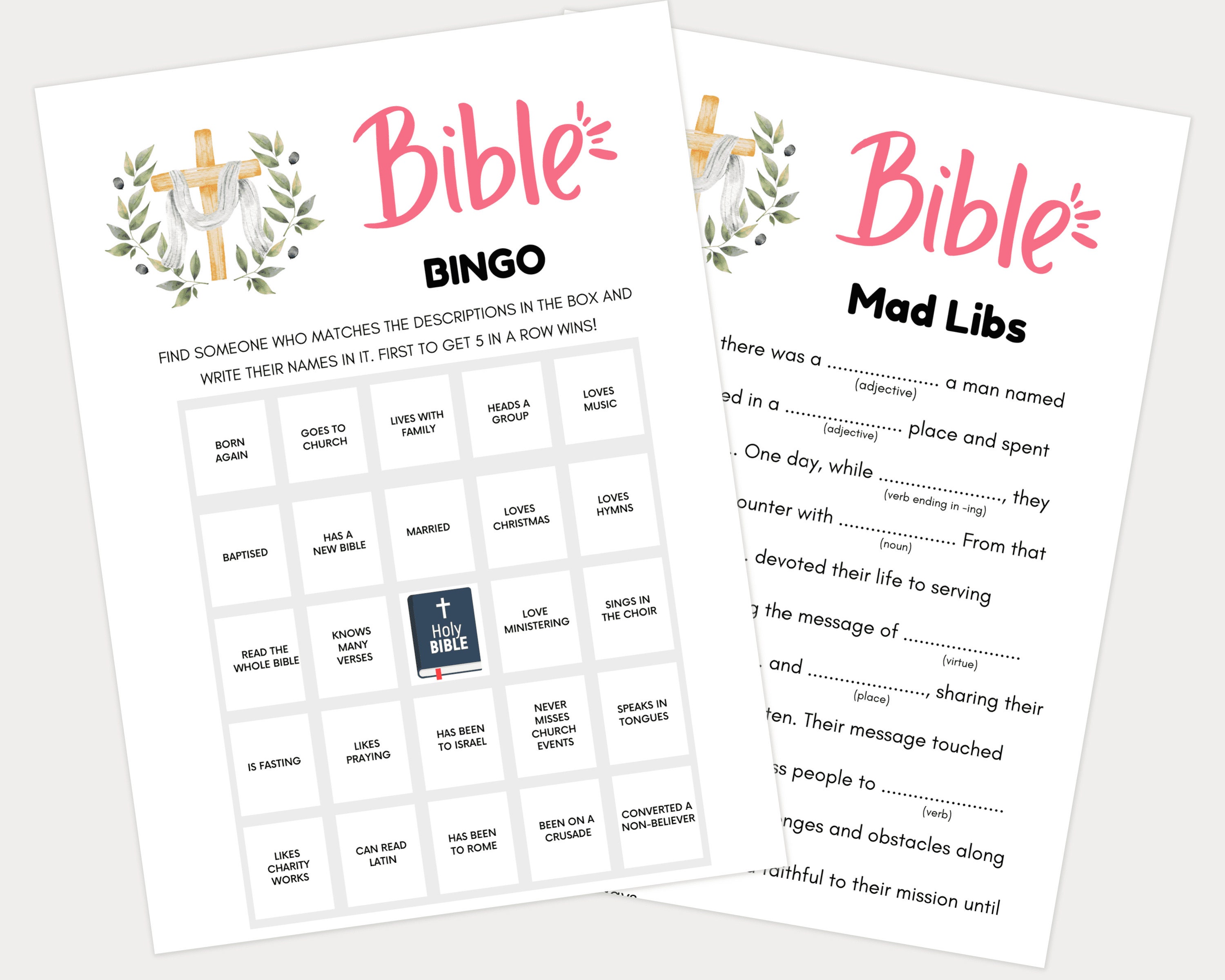 Bible Games Bundle, Bible Games for Kids and Adults, Bible Games for