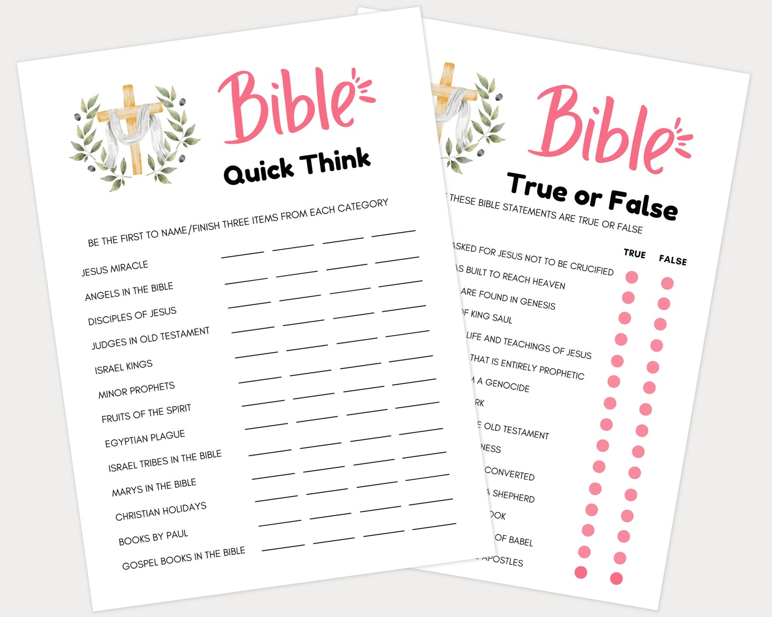 Bible Games Bundle, Bible Games for Kids and Adults, Bible Games for