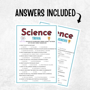 Science Trivia, Science Games for Kids, Science Party Games, Science ...