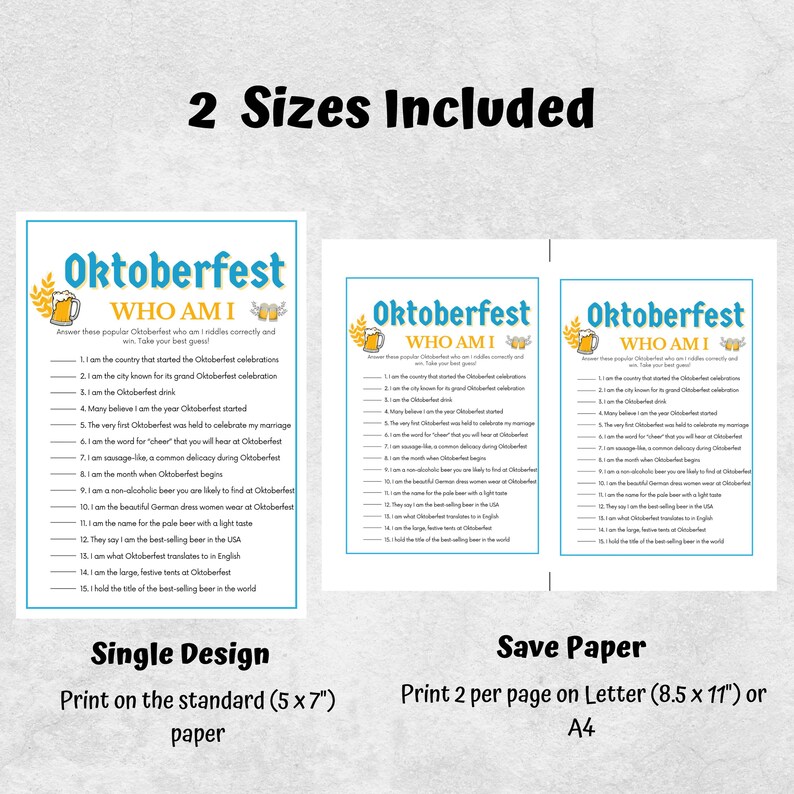 Oktoberfest Games, Who Am I Riddles, Oktoberfest Trivia, Oktoberfest ...