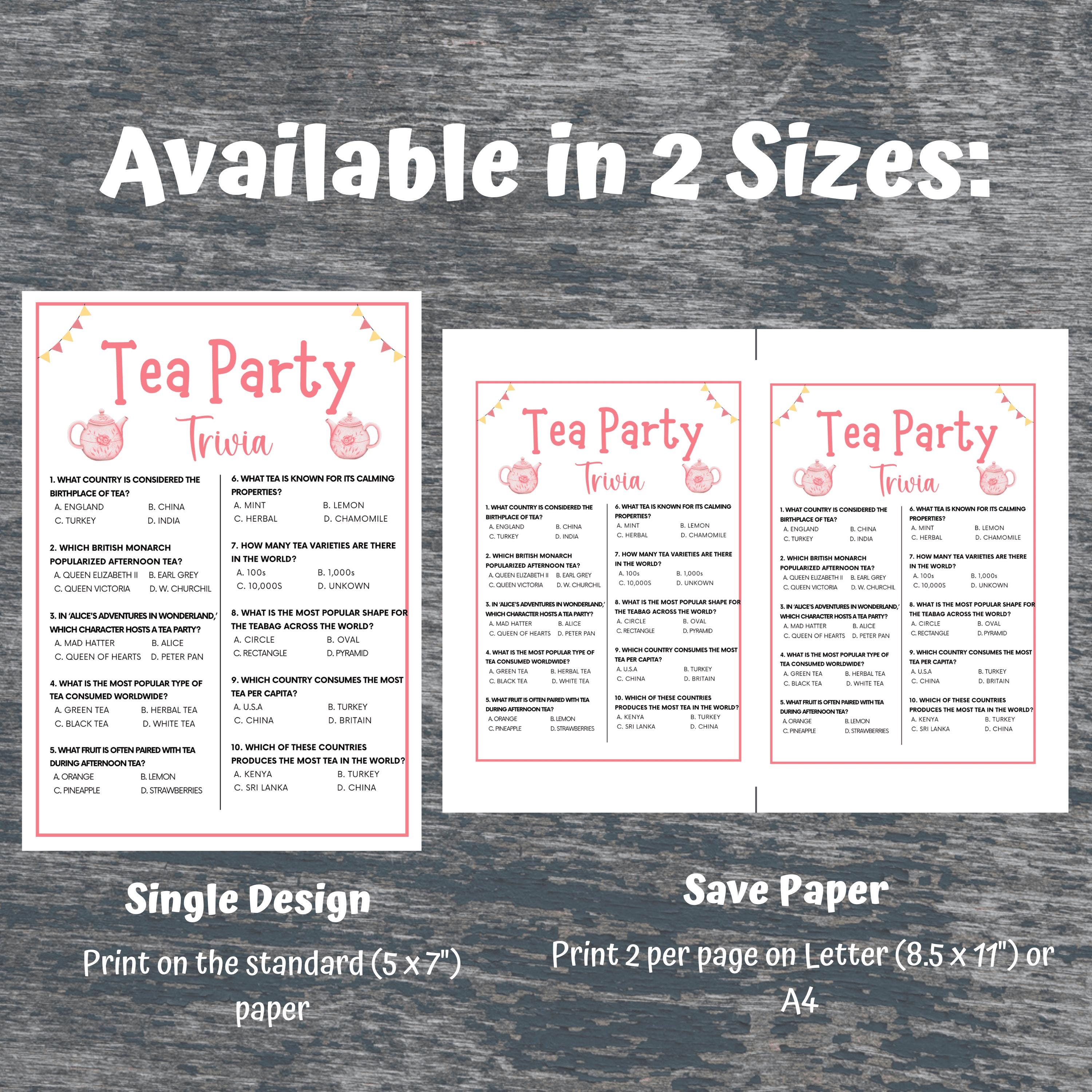 Tea Party Games Bundle, 50 Games SUPER Bundle, Ladies Tea Party Games ...